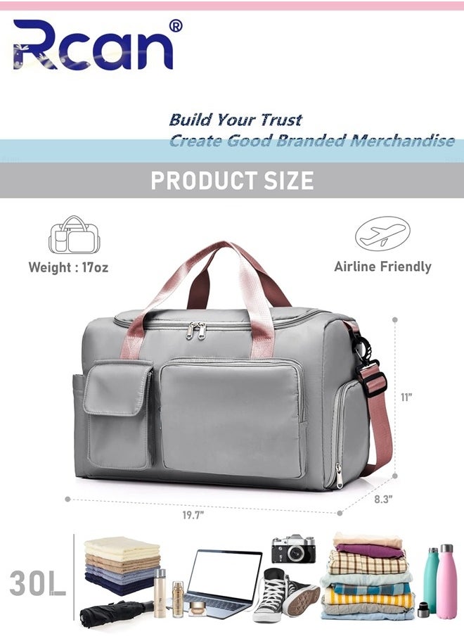 Rcan - Gym Sports Shoulder Bag Large Capacity Waterproof Travel Riding Durable Crossbody Bag with Shoes Compartment Dry and Wet separation Handbag Lightweight Weekend Sleepover Duffel Bag for Men Women - Image 1