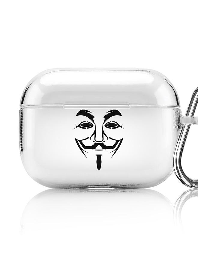 Stylizedd Classic Clear printed Case for Apple AirPods Pro 2nd Generation Thin Transparent Cover [Designed for Apple AirPods Pro 2nd Generation] - Vendetta Mask - Image 1