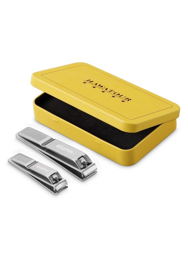 HAWATOUR HAWATOUR Nail Clippers Set, Ultra Sharp Sturdy Fingernail And Toenail Clipper Cutters With Visibly Tin Case, Silver  - Image 2