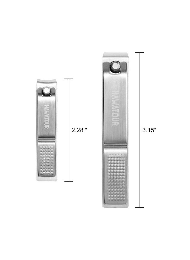 HAWATOUR HAWATOUR Nail Clippers Set, Ultra Sharp Sturdy Fingernail And Toenail Clipper Cutters With Visibly Tin Case, Silver  - Image 5
