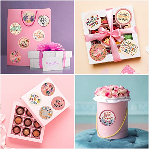 PEATOP 2.2"Happy Mothers Day Stickers for Gift ,Floral Mothers Day Love Stickers Mothers Day Gifts Bulk Card Gifts Present Decoration,8 Sheets 48PCS Tag Stickers Envelope Seals Party Favor Holiday Gift Boxes - Image 3