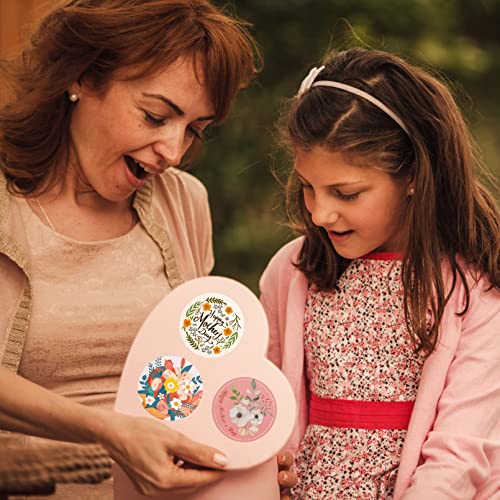 PEATOP 2.2"Happy Mothers Day Stickers for Gift ,Floral Mothers Day Love Stickers Mothers Day Gifts Bulk Card Gifts Present Decoration,8 Sheets 48PCS Tag Stickers Envelope Seals Party Favor Holiday Gift Boxes - Image 5