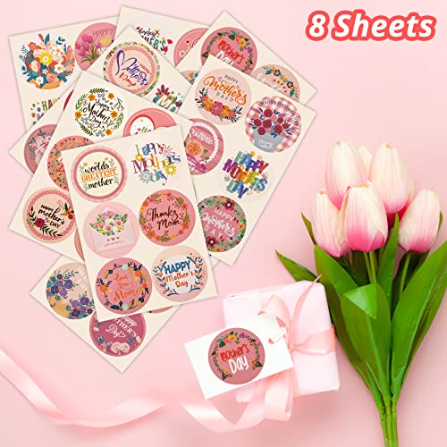 PEATOP 2.2"Happy Mothers Day Stickers for Gift ,Floral Mothers Day Love Stickers Mothers Day Gifts Bulk Card Gifts Present Decoration,8 Sheets 48PCS Tag Stickers Envelope Seals Party Favor Holiday Gift Boxes - Image 4