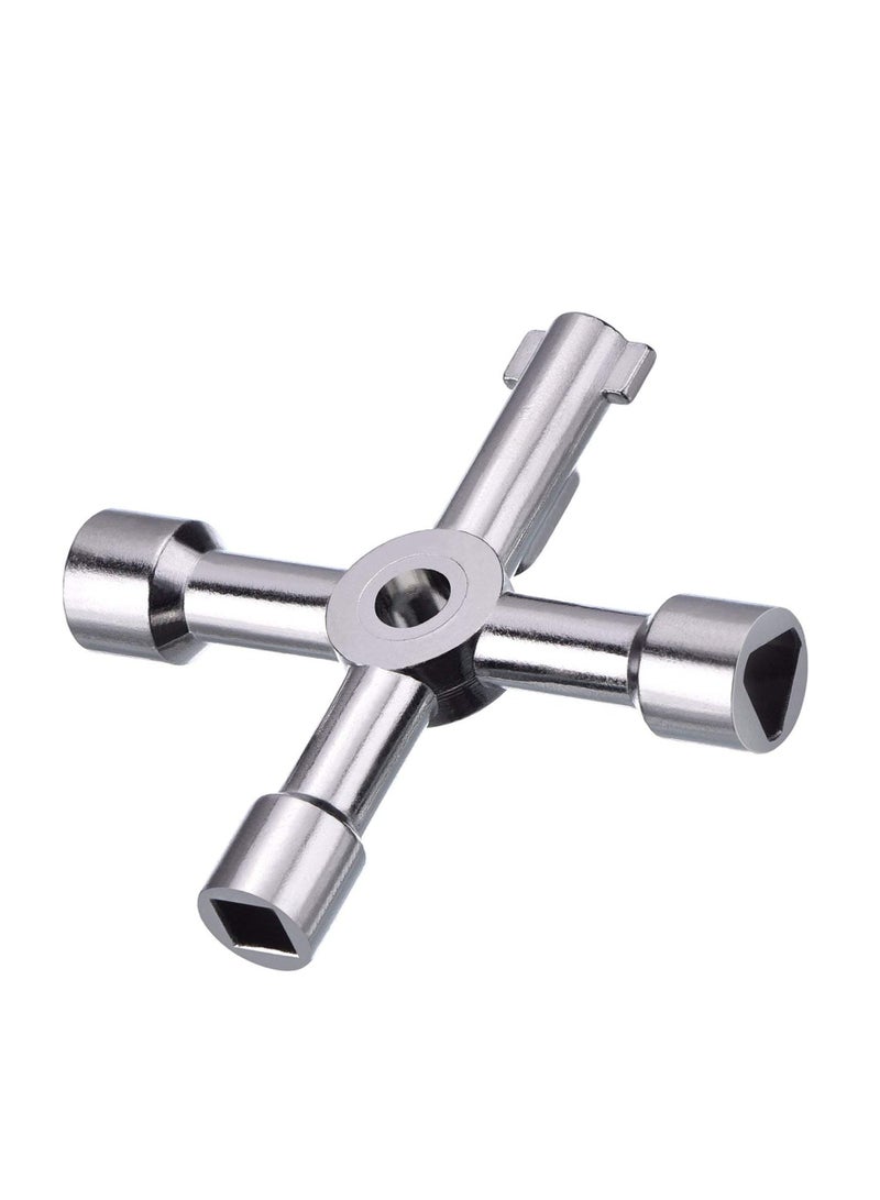 NIBEMINENT Meter Box Key Gas 4 Way MultiFunctional Utilities for Electric Cupboard Cabinet Opening Silver  - Image 2