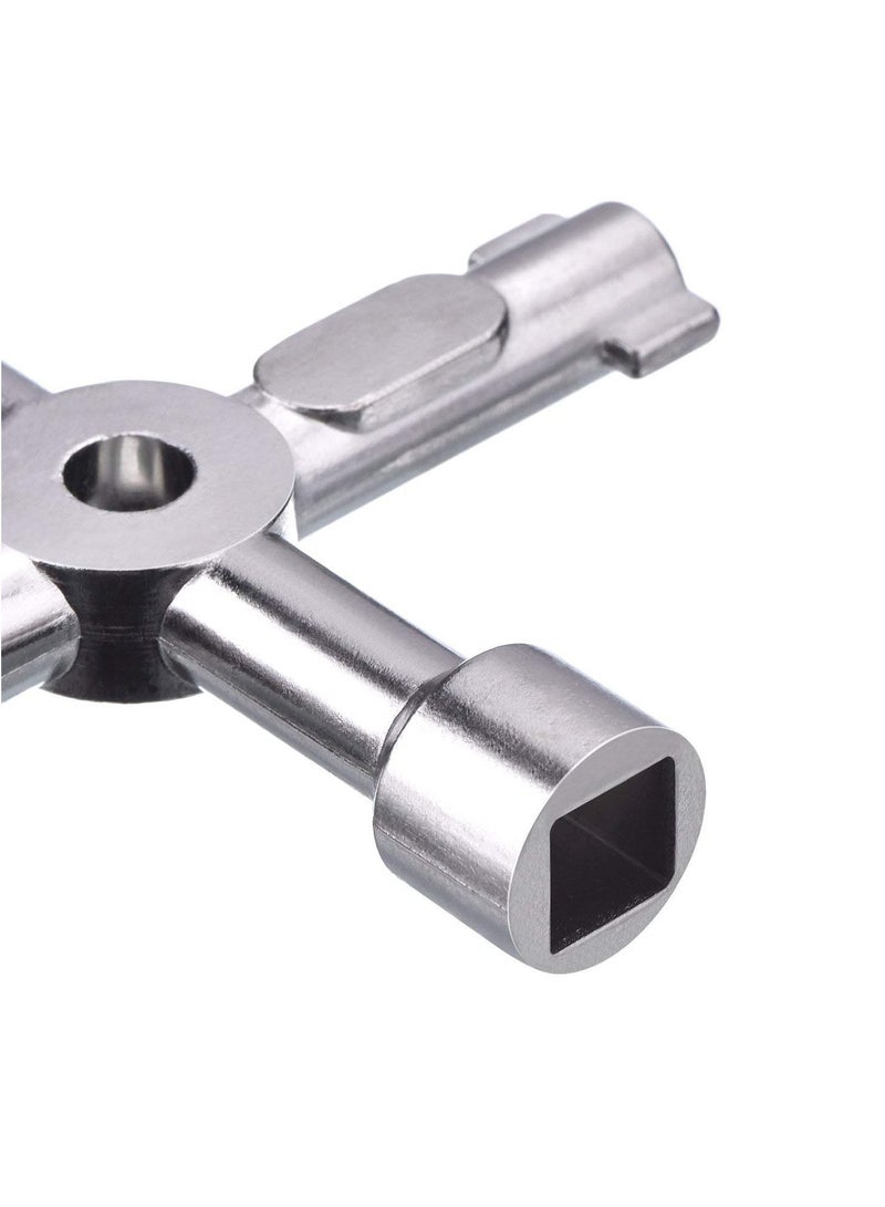 NIBEMINENT Meter Box Key Gas 4 Way MultiFunctional Utilities for Electric Cupboard Cabinet Opening Silver  - Image 3