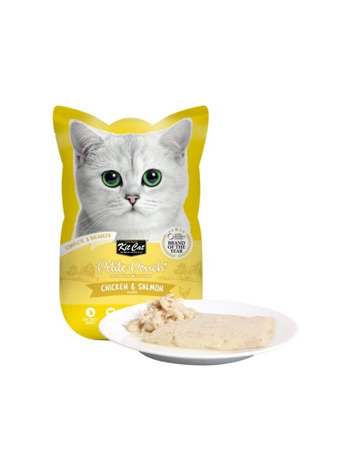 Kit Cat Petite Pouch 70g – Chicken & Salmon (1 Box -24pcs) - Image 2