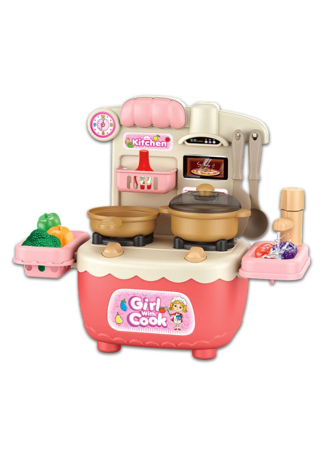 Kitchen Play Toys Children Play Home Simulation Kitchen Cooking Toys Early Education Fruits And Vegetables Stove Toys-Colors:MF005593 - Image 1