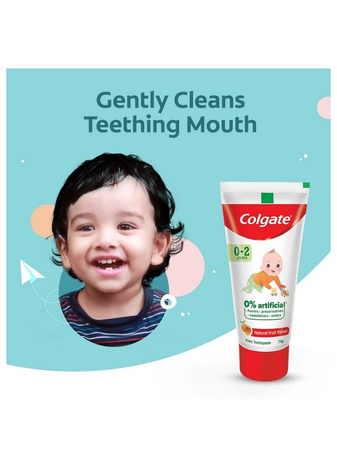 Colgate Toothpaste For Kids (02 Years) Natural Fruit Flavour Tooth Paste Sls & Fluoride Free 70G Tube | Enamel Protection  - Image 2