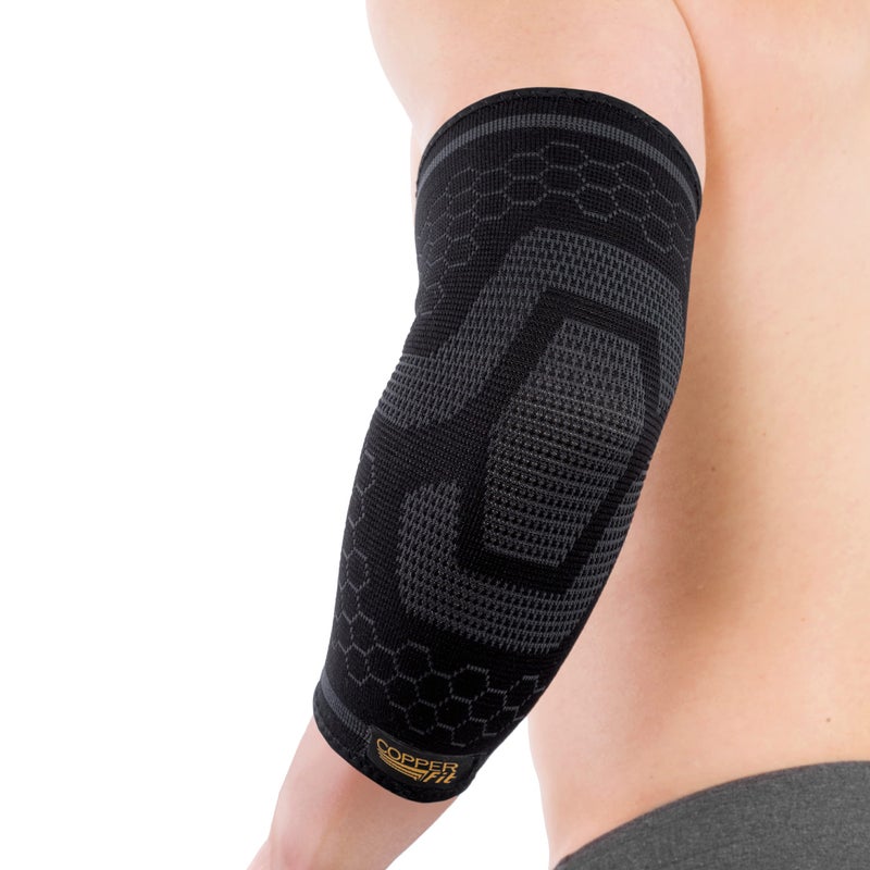 Copper Fit Unisex ICE Elbow Compression Sleeve Infused Menthol, Black, Small/Medium - Image 2