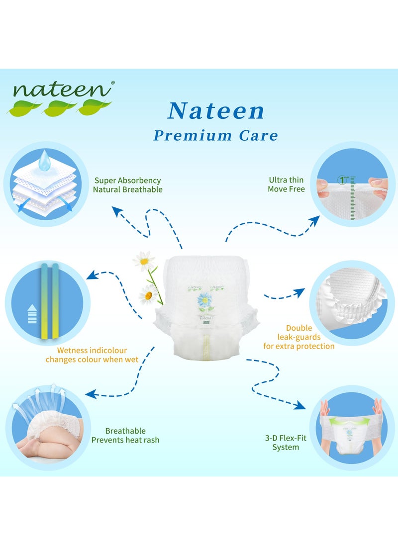 nateen - Premium Care Baby Pants Diapers, Size 4(9-14kg), Large Baby Pull Ups, 160 Count Diaper Pants, Super Absorbent, Ultra Thin Baby Diapers Pants - Image 1