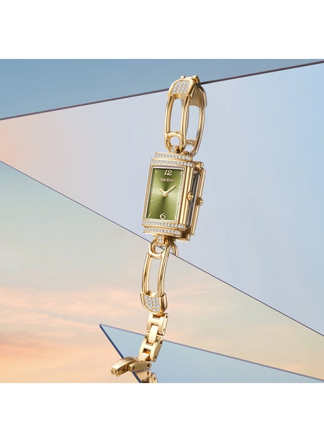 Davena [celebrity Style] Tiweina Small Pin Watch For Women, Elegant Luxury Small Green Watch, Birthday Gift For Girlfriend - Image 3