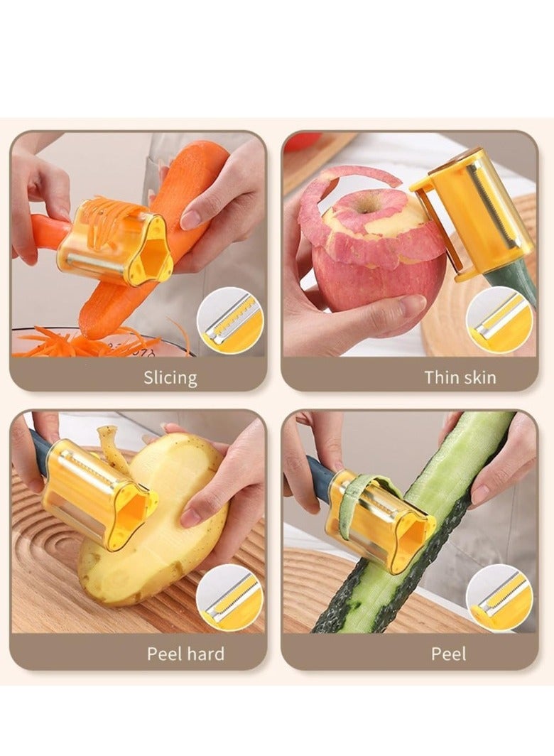 1Pc Vegetable Peeler Julienne Peeler, 3 in 1 Multi Potato Peelers for Kitchen, Veggie Fruit Peeler Slicer Shredder for Carrot Cumumber Apple  - Image 3