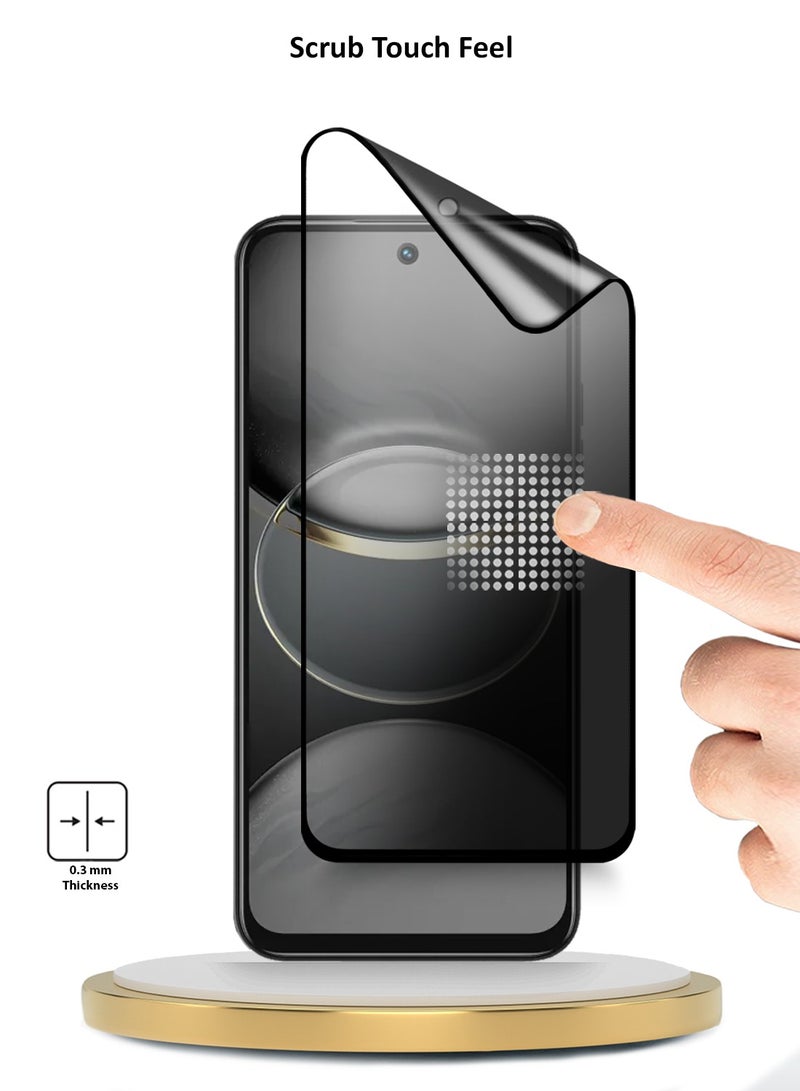 Wtech Tecno Spark 30C 4G/5G 2024 Premium Nano Ceramic Privacy Full Glue Full Cover Matte Flexible Screen Protector (MSCNMP) - Clear/Black - Image 3