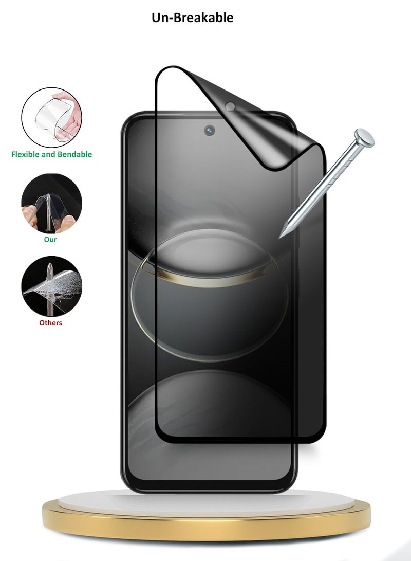 Wtech Tecno Spark 30C 4G/5G 2024 Premium Nano Ceramic Privacy Full Glue Full Cover Matte Flexible Screen Protector (MSCNMP) - Clear/Black - Image 4