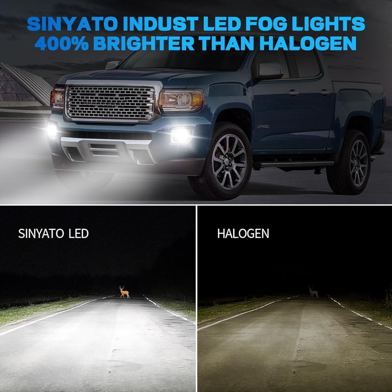 SINYATO INDUST LED Fog Lights With DRL/Turn Signals Compatible with 07-13 Chevy Avalanche 07-14 Suburban Tahoe GMC Yukon/XL Ford Mustang 08-09 Pontiac G8, DOT Certified, 1 Pair - Image 3