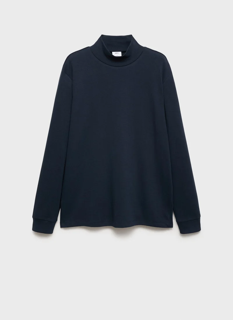 مانجو مان Casual Perkins Neck T-Shirt
