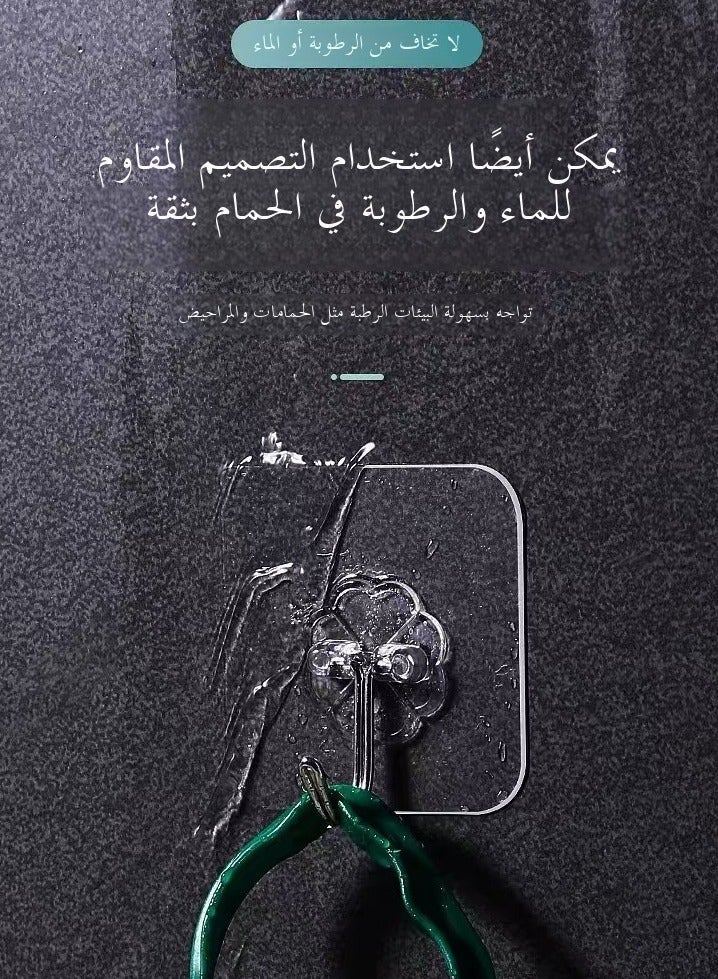 20 عبوة ، خطاف قوي مقاوم للماء ومقاوم للزيوت الشاقية ذاتية الاستخدام ذاتيا لا تلتزم بمواتية خالية من الأظافر ، خطاف لاصق سحري ، مناسبة للحمام ، المطبخ ، الشرفة وغرفة النوم - Image 5