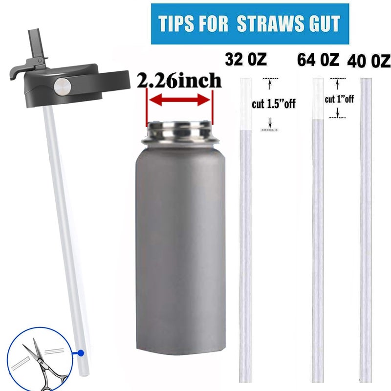 POYAKU Straw Lid for Hydro flask Wide Mouth Water Bottle 32 oz 40 oz, Top Lids with Straw for Hydroflask Wide Mouth, Replacement Cap Accessories Flip Lid Flex Handle - Image 4