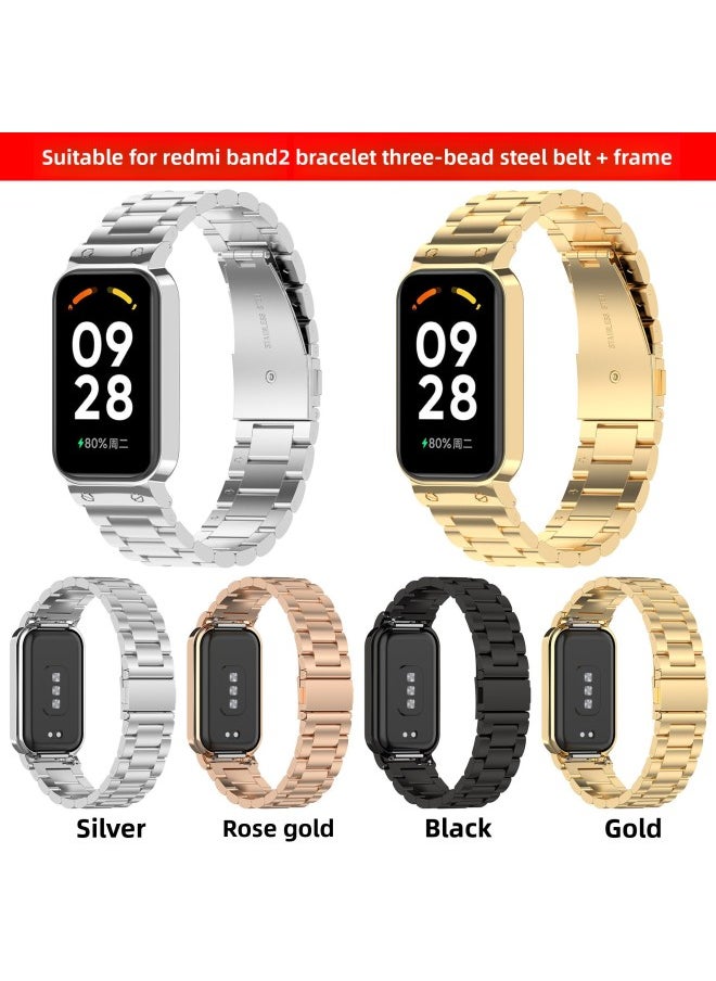 Generic - Suitable For Redmi Band 2m Lan Strap Redmi Smart Band2 Metal Steel Strap-Color:Gold (milanese Belt) - Image 1