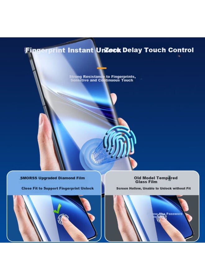 Smorss Tempered Glass Screen Protector For Vivo X200, Full Coverage Curved Screen, High Definition, Anti-drop, Anti-fingerprint Protective Film + Film Applicator - Image 1