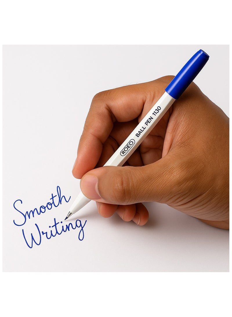 ROCO Ball Pen 1430 – Smooth Writing, Blue Ink, 1mm Needle Tip – Pack of 2 (10 pcs each) - Image 3