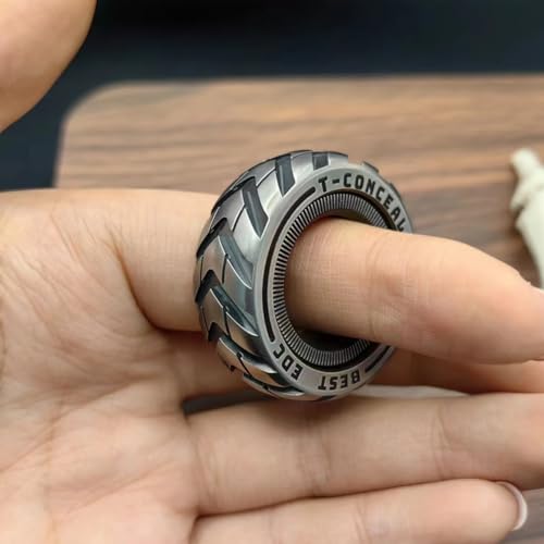 T-Conceal EDC Fidget Sliders Fidget Toys Stress Relief for Adults Magnetic Metal ADHD Casual Fidget Rings Haptic Coin Blocks (Tire-Upgrade) - Image 3