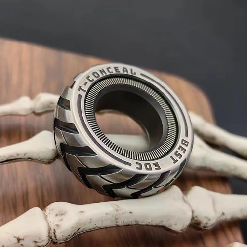 T-Conceal EDC Fidget Sliders Fidget Toys Stress Relief for Adults Magnetic Metal ADHD Casual Fidget Rings Haptic Coin Blocks (Tire-Upgrade) - Image 4