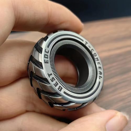 T-Conceal EDC Fidget Sliders Fidget Toys Stress Relief for Adults Magnetic Metal ADHD Casual Fidget Rings Haptic Coin Blocks (Tire-Upgrade) - Image 1