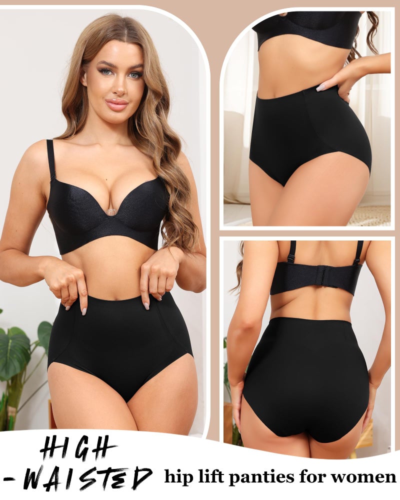 LEVAO Women's Tummy Control Underwear High Waisted Seamless Panties - Postpartum Briefs No Show Shaper S-3XL 4 Pack - Image 2