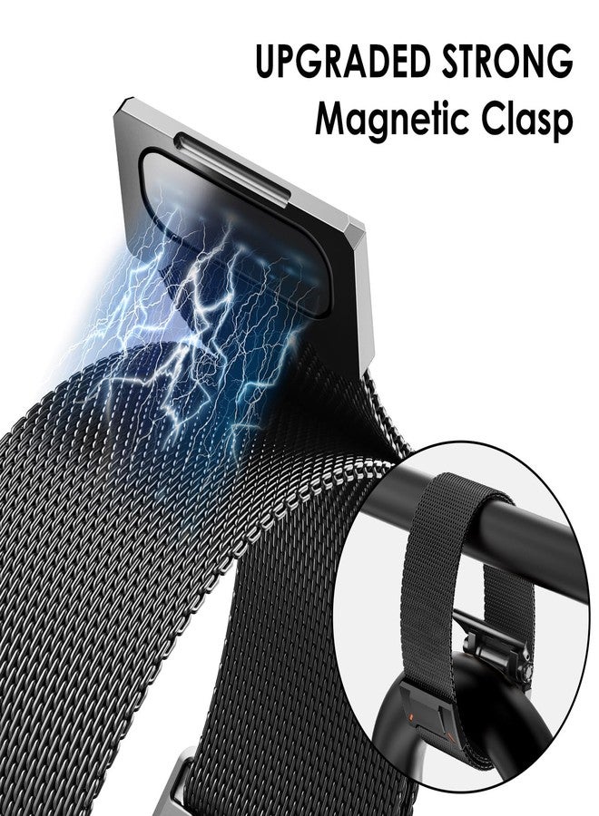 NewWays Milanese Loop for Galaxy Watch Ultra (2025) Bands 47mm for Men Magnetic Strap Stainless Steel Connector Military Rugged Galaxy Watch Ultra Bands, Black - Image 3
