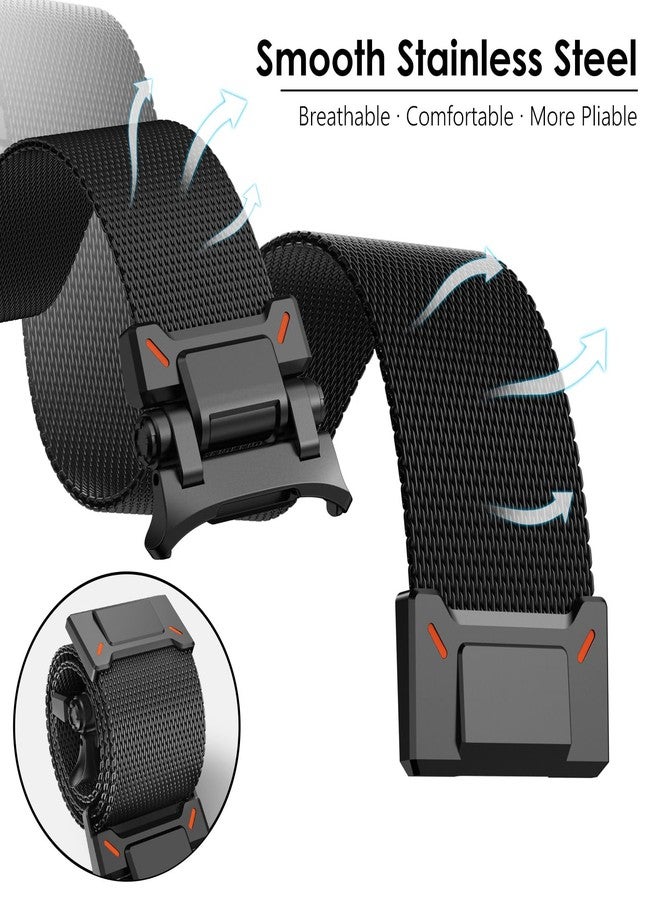 NewWays Milanese Loop for Galaxy Watch Ultra (2025) Bands 47mm for Men Magnetic Strap Stainless Steel Connector Military Rugged Galaxy Watch Ultra Bands, Black - Image 4