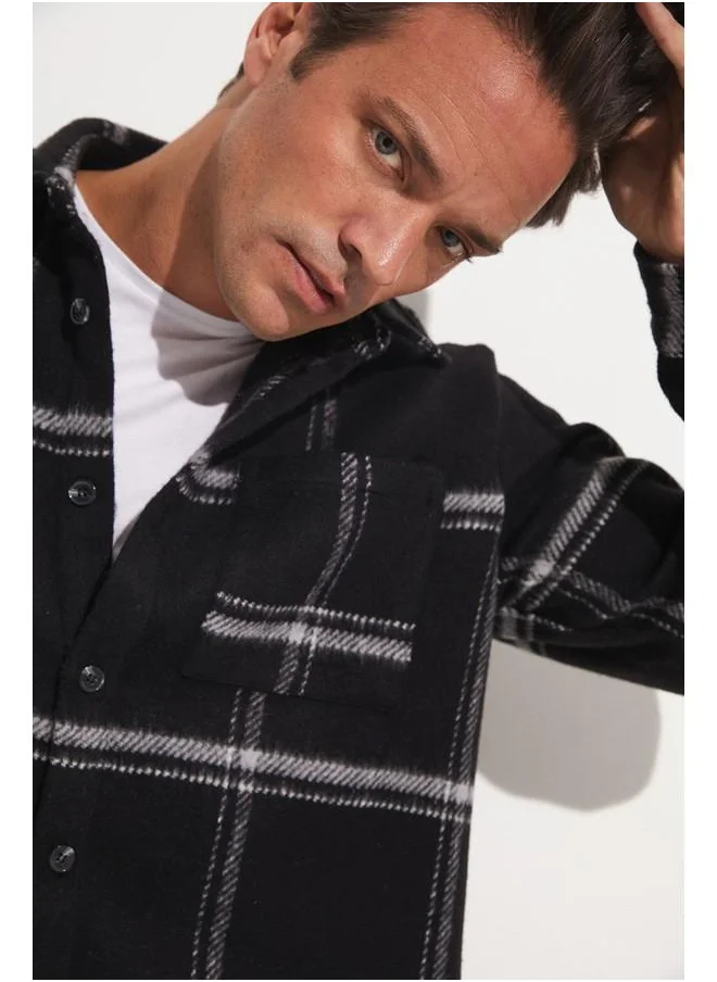 جون June Men Checkered Shirt Black