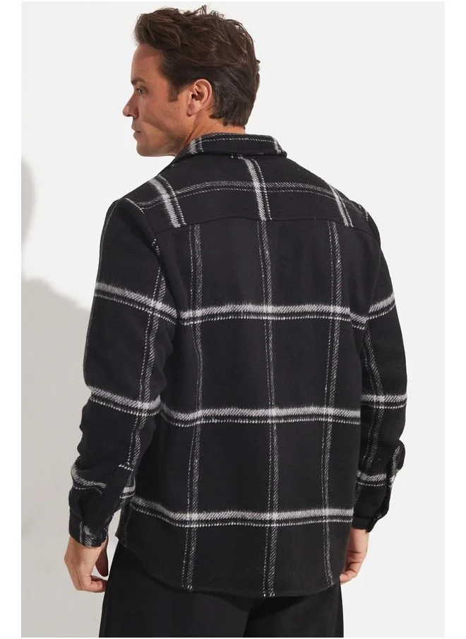 جون June Men Checkered Shirt Black