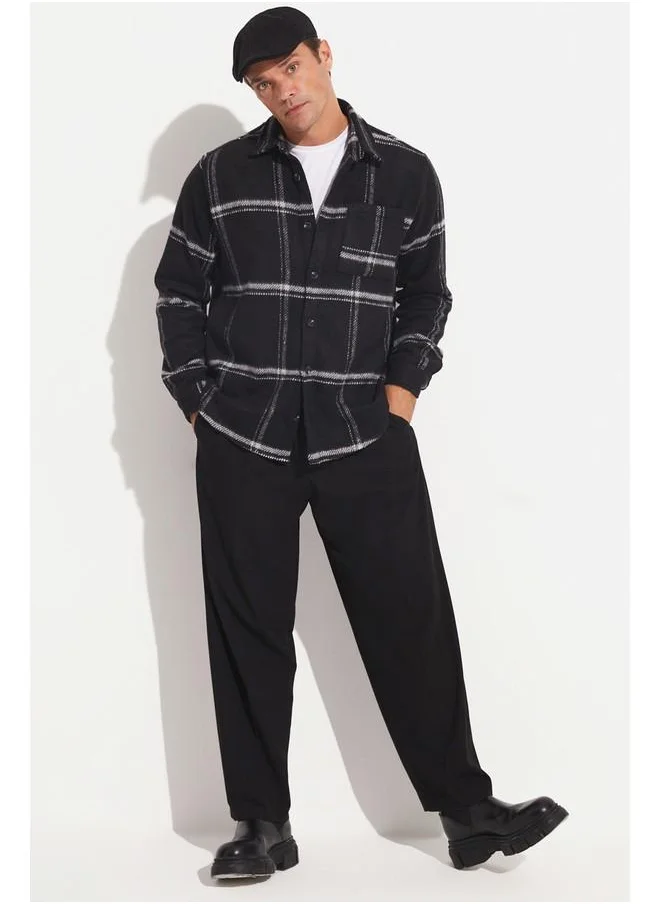 جون June Men Checkered Shirt Black