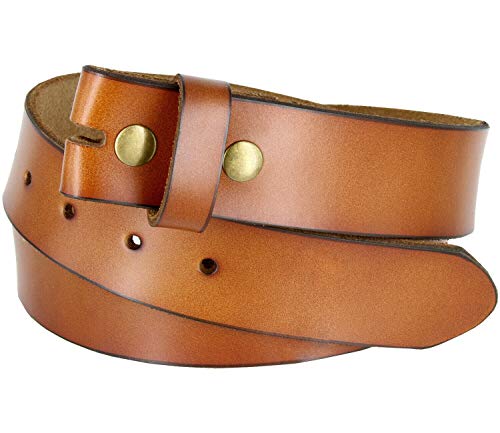 Belts.com Men's Replacement Belt Strap Genuine Leather Vintage Casual Belt Strap with Snaps 1-1/2"(38mm) Wide (Tan, 36) - Image 2