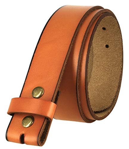 Belts.com Men's Replacement Belt Strap Genuine Leather Vintage Casual Belt Strap with Snaps 1-1/2"(38mm) Wide (Tan, 36) - Image 1