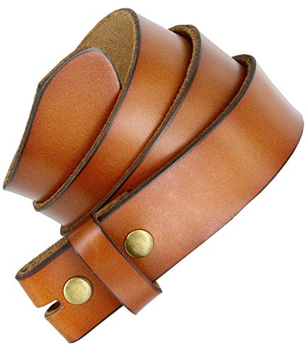 Belts.com Men's Replacement Belt Strap Genuine Leather Vintage Casual Belt Strap with Snaps 1-1/2"(38mm) Wide (Tan, 36) - Image 3