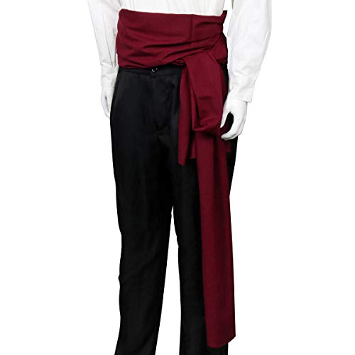 COSFLY Men Pirate Medieval Renaissance Large Sash Halloween Costume Waist Sash Belt Accessory (Aubergine) - Image 3