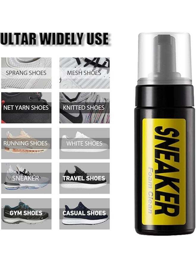 Water-Free Foam Sneaker Cleaner Kit 5.3oz – No-Rinse Shoe Cleaner with Brush & Microfiber Cloth for Deep Cleaning Sneakers, Athletic Shoes & All Shoe Materials - Image 3