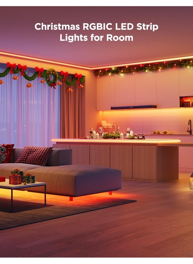 Govee Govee 65.6ft RGBIC LED Strip Lights, Color Changing LED Strips, App Control via Bluetooth, Smart Segmented Control, Multiple Scenes, Enhanced Music Sync LED Lights for Bedroom, Christmas (2 X 32.8ft)  - Image 2