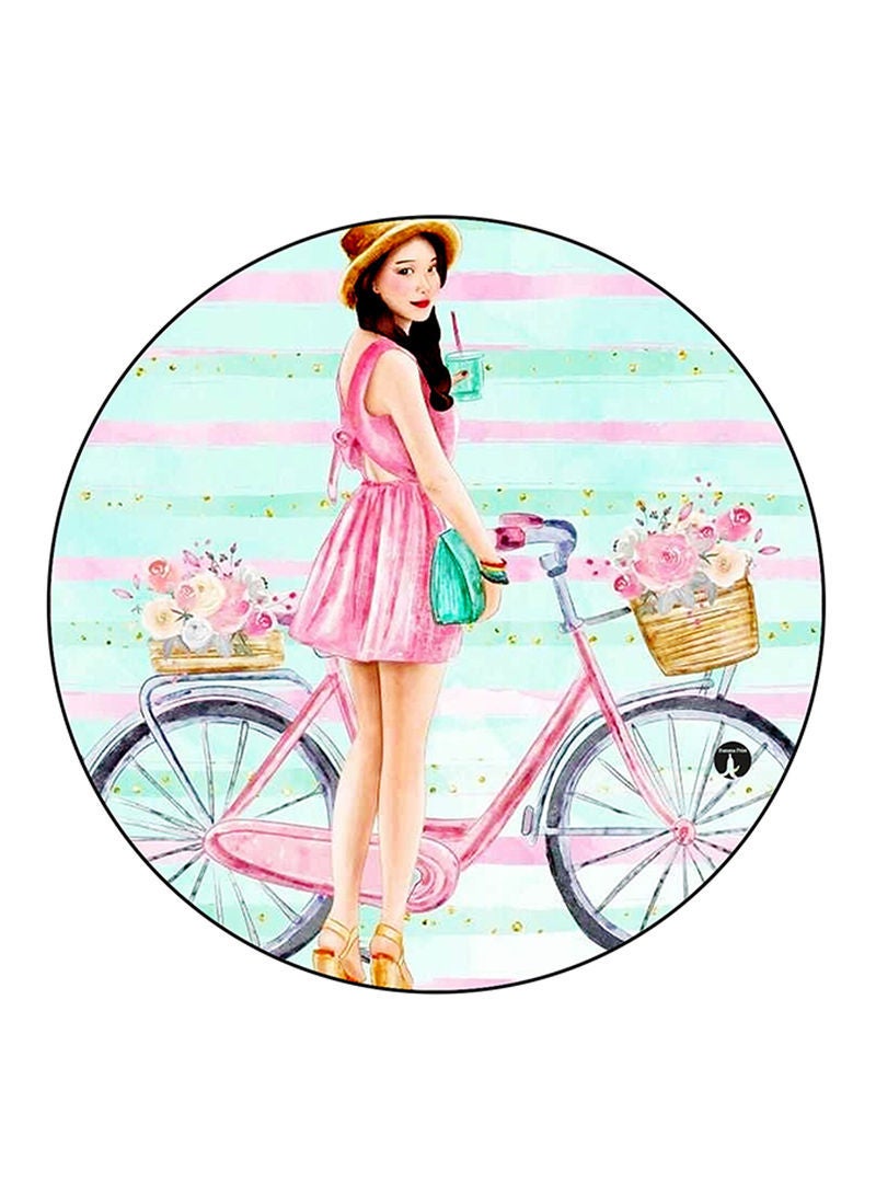 Girl Printed Mouse Pad  Multicolour