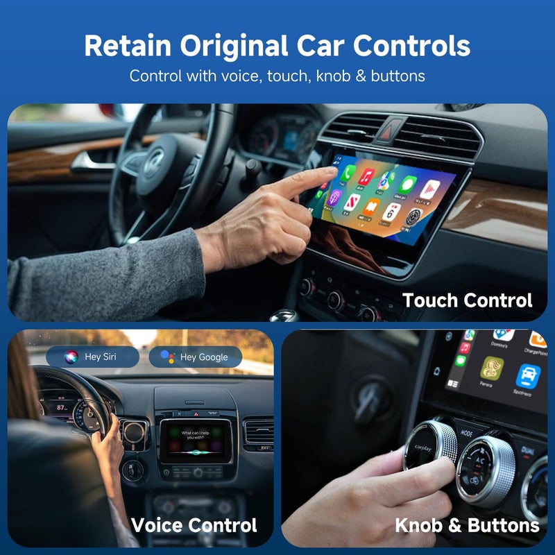 ANYFAR D7 2-in-1 Wireless CarPlay & Android Auto Mini Adapter, Alloy Shell, Compatible with 2016+ Factory-installed Wired CarPlay/Android Auto Vehicle, Plug & Play Car Play Dongle for iPhone & AndroidPhone - Image 5
