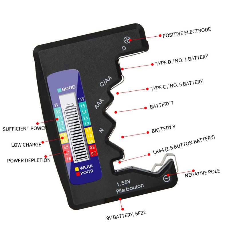 BT-886 Portable Battery Capacity Indicator Compact Size Lithium Battery Level Tester Digital Display Battery Voltage Meter Battery Volt Monitor Detector - Image 5
