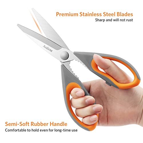 Asdirne Kitchen Scissors Set, Knife-Grade Stainless Steel, TPR Comfortable Handle All Purpose Scissors, Include One Poultry Shears and Four Different Sizes of Cooking Scissors, Perfect Kitchen Partner - Image 4