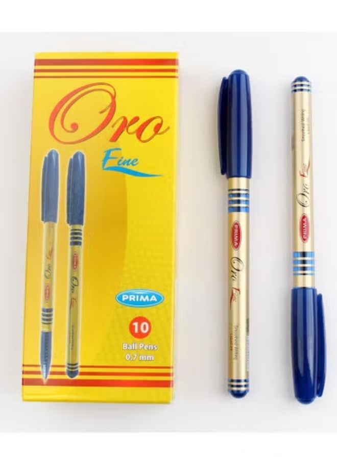 Prima Oro Ballpen - Box of 10 - Blue - Elegant & Comfort Writing - Image 2
