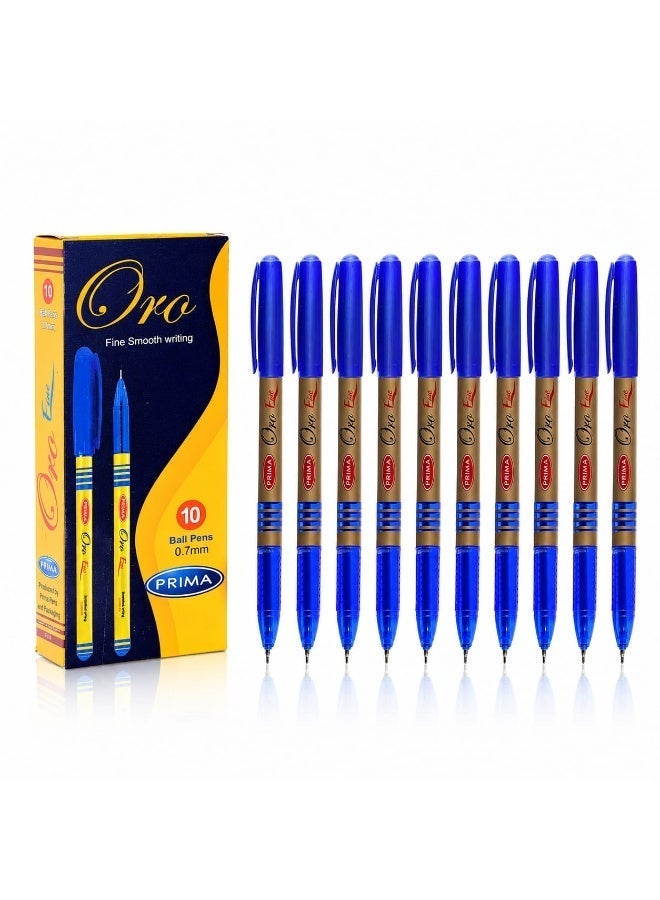 Prima Oro Ballpen - Box of 10 - Blue - Elegant & Comfort Writing - Image 1