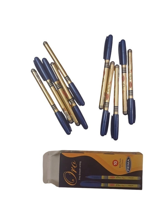Prima Oro Ballpen - Box of 10 - Blue - Elegant & Comfort Writing - Image 3