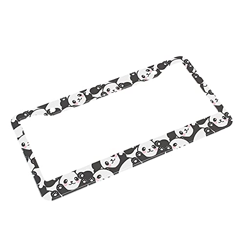 Beabes Smile Panda License Plate Frame Cute License Plate Holder Lovely Animal Pattern Funny Happy Car Tag Frame License Plate Car Accessories 2 Holes Novelty Auto Car Tag Vanity Present - Image 4