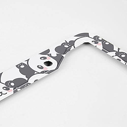 Beabes Smile Panda License Plate Frame Cute License Plate Holder Lovely Animal Pattern Funny Happy Car Tag Frame License Plate Car Accessories 2 Holes Novelty Auto Car Tag Vanity Present - Image 3