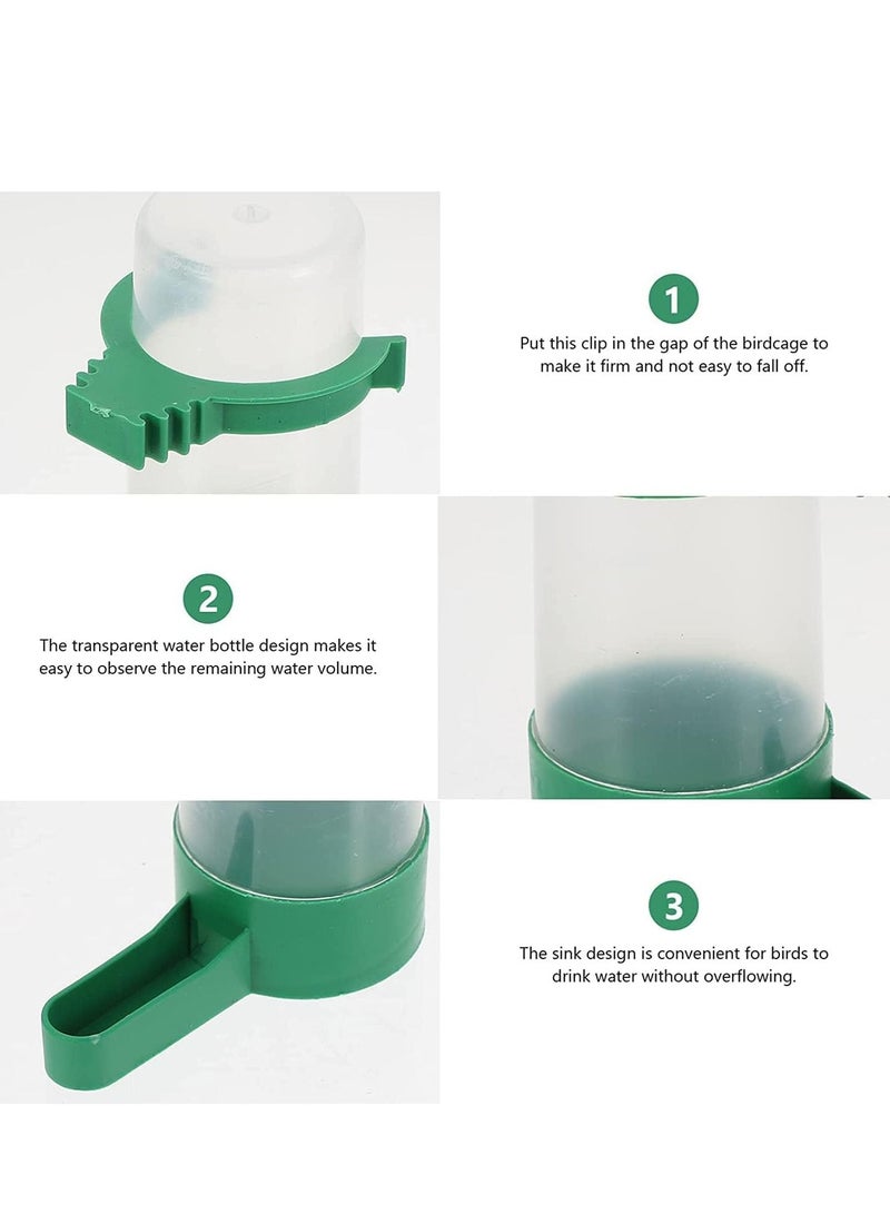 Bird Feeder Automatic Water Bottle Drinker Container Food Dispenser Pet Plastic Waterer Clip for Parrots Hanging in Cage Budgie Cockatiel